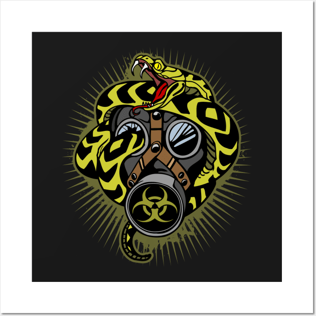 Gas Mask and Snake Wall Art by RadStar